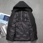 Wholesale hooded quality down jacket, long winter jacket men