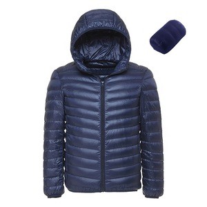 wholesale hot selling basic mens warm windproof light down jacket with hood