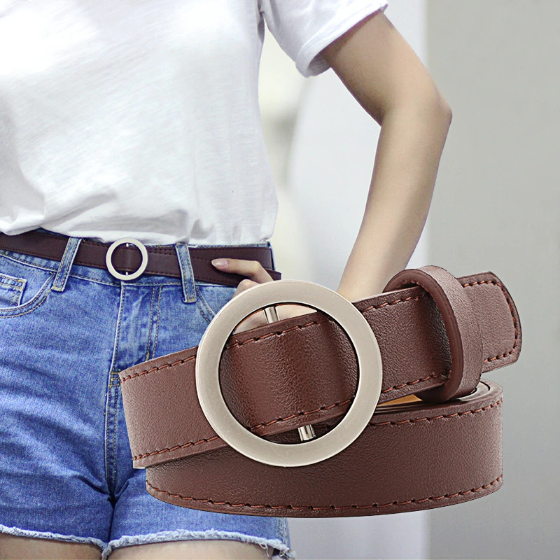  Wholesale  Hotsale Stock  Fashion jeans belt  Women PU Leather  Stylish belt China supplier Good quality celebrity