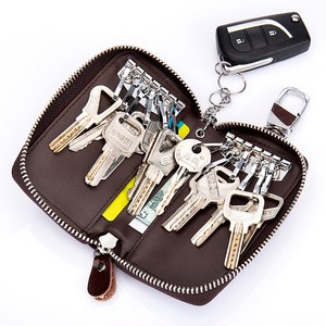 Wholesale leather key holder men key wallet leather car key case card holder cash wallet