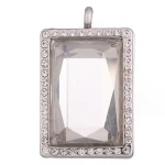 Wholesale Living Memory Open Floating Plain Square Glass Locket Pendant