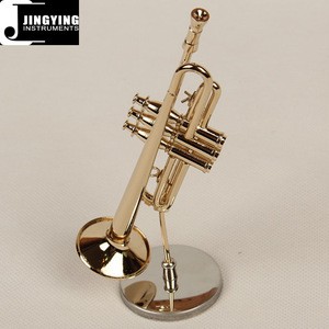 Wholesale Miniature Brass Wind Musical Instruments Model, Mini Trumpet Model for Birthday/Christmas Gift