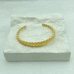Wholesale Polished jewelry Fashion Luxury Design 18K Gold Plated Stainless Steel Bracelet Bangle For Women