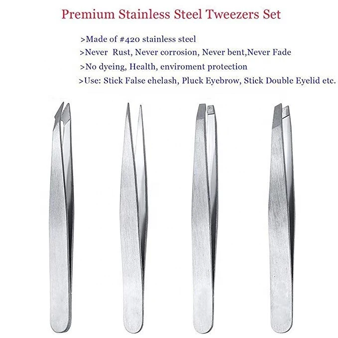 Wholesale Privated label tweezers for eyelash extensions set personalized tweezers