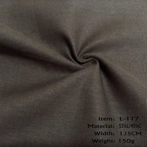 Wholesale Spot Supply Textile And Shirt 150gsm Cotton Linen Fabric , Linen Cotton Fabric