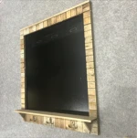 Wholesale wall-mounted rustic decoration wooden menu blackboard chalkboard  with key hook erasable