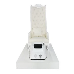 Wholesale white luxury simple new style sample wood frame tall spa tub chair high back throne pedicure chair