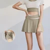 Wholesale  Womens Sport Pocket Plu Size Short Front Woman Pleated Tank Top Fitness Skort Running High Yoga Skirt