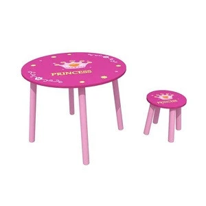 Wholesale wood modern Kids study drawing Multifunction dining table chair for kids with one stool