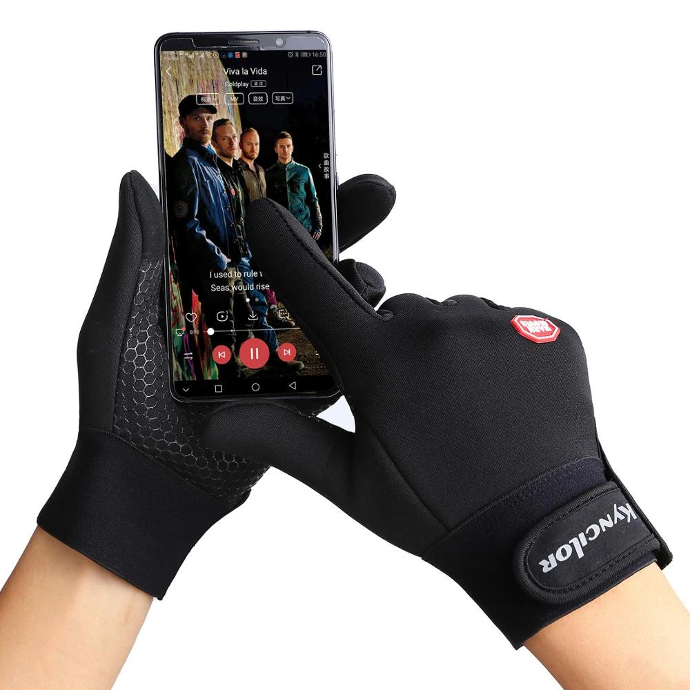 Winter Cycling Gloves Full Finger Bike Touch Screen Riding Gloves Windproof Smart Finger Bicycle Gloves