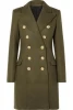 Winter Series Army-green   Button-embellished wool and cashmere blend coat