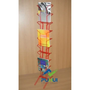 Wire Frame Pocket Metal Floor Standing Catalog Rack (PHC321)