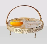 With Iron Stand Glass Fruit Tray