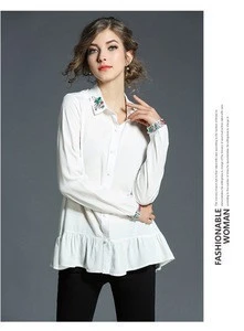 Woman Lady Girl Embroidered Cotton Latest Saree Blouse Designs Custom Polo Shirt Silk Shirt Woman Top