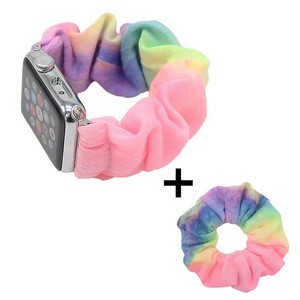 Women Girls Elastic Hair Wristbands Apple Watch Scrunchy Watch Band Scrunchie Velvet