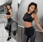 Women Yoga Leggings reflective Fitness Yoga Pants High Waist Workout Gym