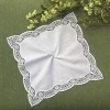 Womens White Cotton Lace Wedding Hankies Lace Handkerchief