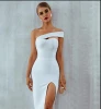 Women&#x27;s One Shoulder Strapless White Sexy Ladies Elegant Bodycon Party Evening Dresses