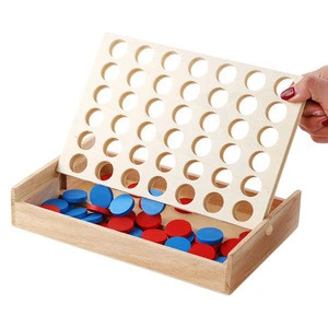 Wooden 4 in a Row Family Game Connect 4 Game Travel Board Games for Kids and Adults