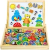 Wooden Drawing Board Magnetic Numbers And Alphabet Educational Toys Montessori Puzzles Board Wooden Toys for Kids Girls Children