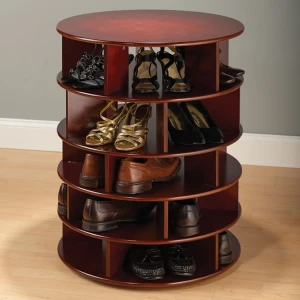 Wooden Rotating Shoe Rack High Quality Shoes display  Factory Price Storage Cabinet Design Display