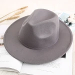 Woolen Wide Brim Felt Cap Gentleman Europe Formal hat black Floppy Jazz wide brim fedora hat chevalier hat