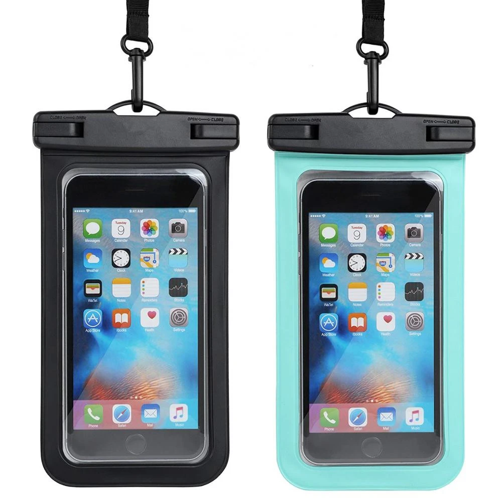 Woqi Hot Sale Waterproof Mobile Phone Cases &amp; Bags Beach Handy Waterproof Cell Phone Pouch with Neck Strap
