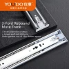 YOUDO Ball Bearing Rebound Drawer Runners 45mm Soft Close and Sides 3 Fold Damper Basket Push To Open Drawer slides