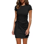 YS-Spring and summer new womens knotted short sleeve dress pretty woman clothing