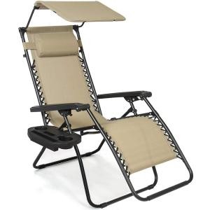 zero gravity chair headrest, Zero Gravity Chair Recliner Chair With Canopy Shade with cup holder Tray