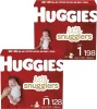 Newborn Baby Diapers (128ct) & Size 1 (198ct), Huggiesed Little Snugglers