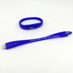 SW-001 promotional 4gb 8gb blue rubber wristband usb memory