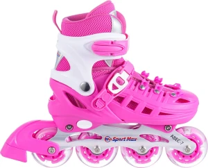 Made In China Inline Skates, 8 Flashing Light-up Wheel Skates, Adjustable Size Roller Skates