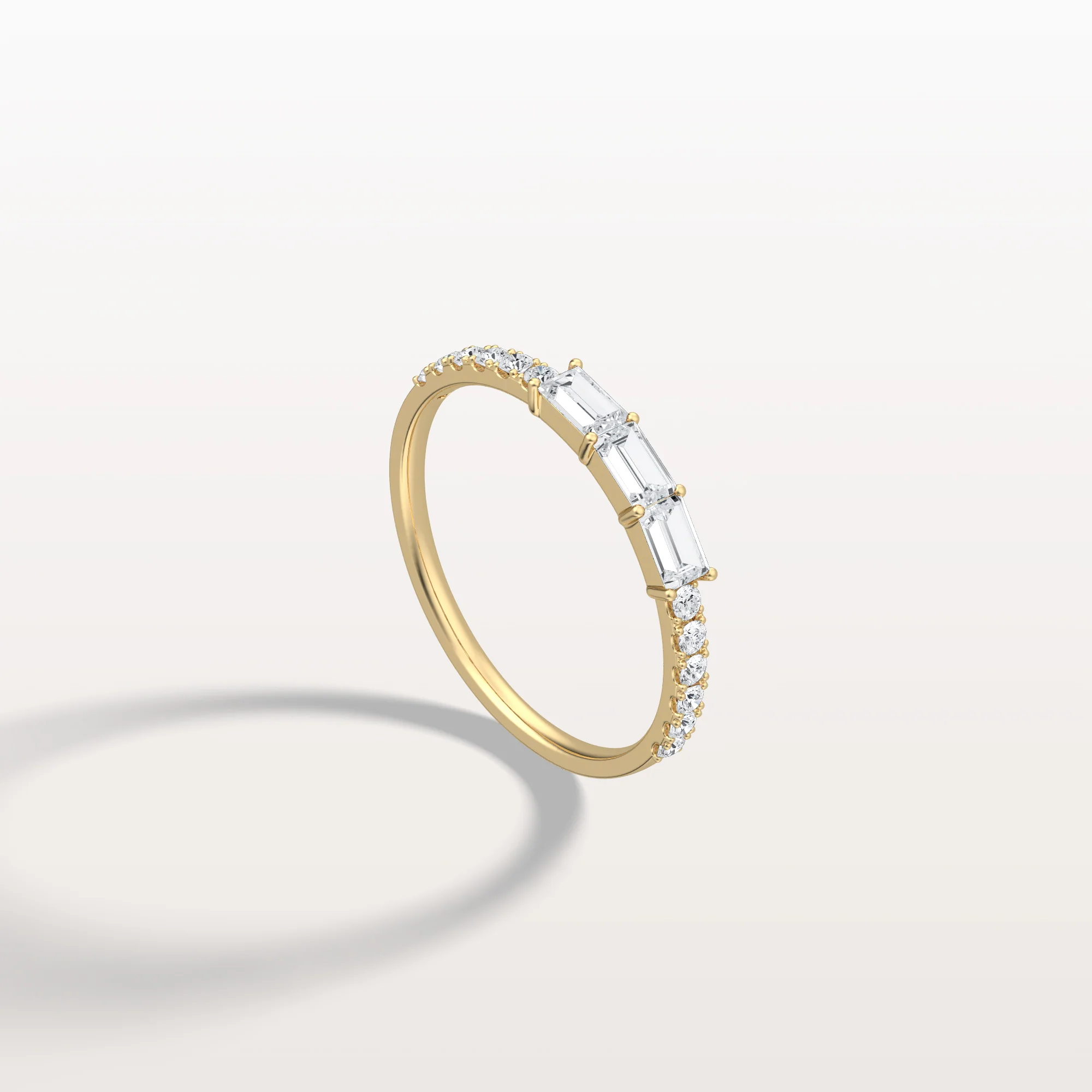 Buy Baguette And Round Lab Diamond Half Eternity Band from ...