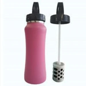 Travel portable BPA-free stainless steel filter water bottle