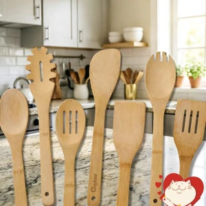 Premium Bamboo Cooking Spoons Set for Durable Kitchen Use