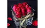 Clear Acrylic Rose Flower Paper Box