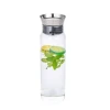 Glass Water Carafe with Lid Protective Pour Drip Spout 1200ml  Fridge Water Pitcher Bottle Dispenser