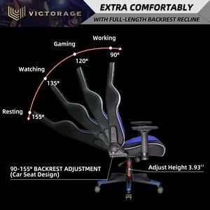 VICTORAGE Gaming Chair-Inspired by Racing car(Blue)