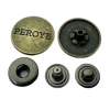 Antique Brass Engraved Brand logo Design Custom Metal Snap Button for Clothing /