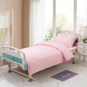 Hospital bedding set including one duvet cover, one fitted bed sheet and one pillowcase