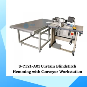 Curtain Blindstitch Sewing Machine Hemming with Conveyor Workstation