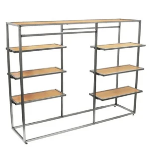Metal Frame Store Gondola Shelving Rack Double Sided Modular Retail Display