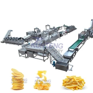Snack frying equipment, commercial potato cleaning, slicing, frying, and packaging machinery, French fry frying machine
