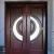 Import Factory Customized Size Luxury Villa Residence Entrance Double Solid Wood Door With Tempered Glass from China