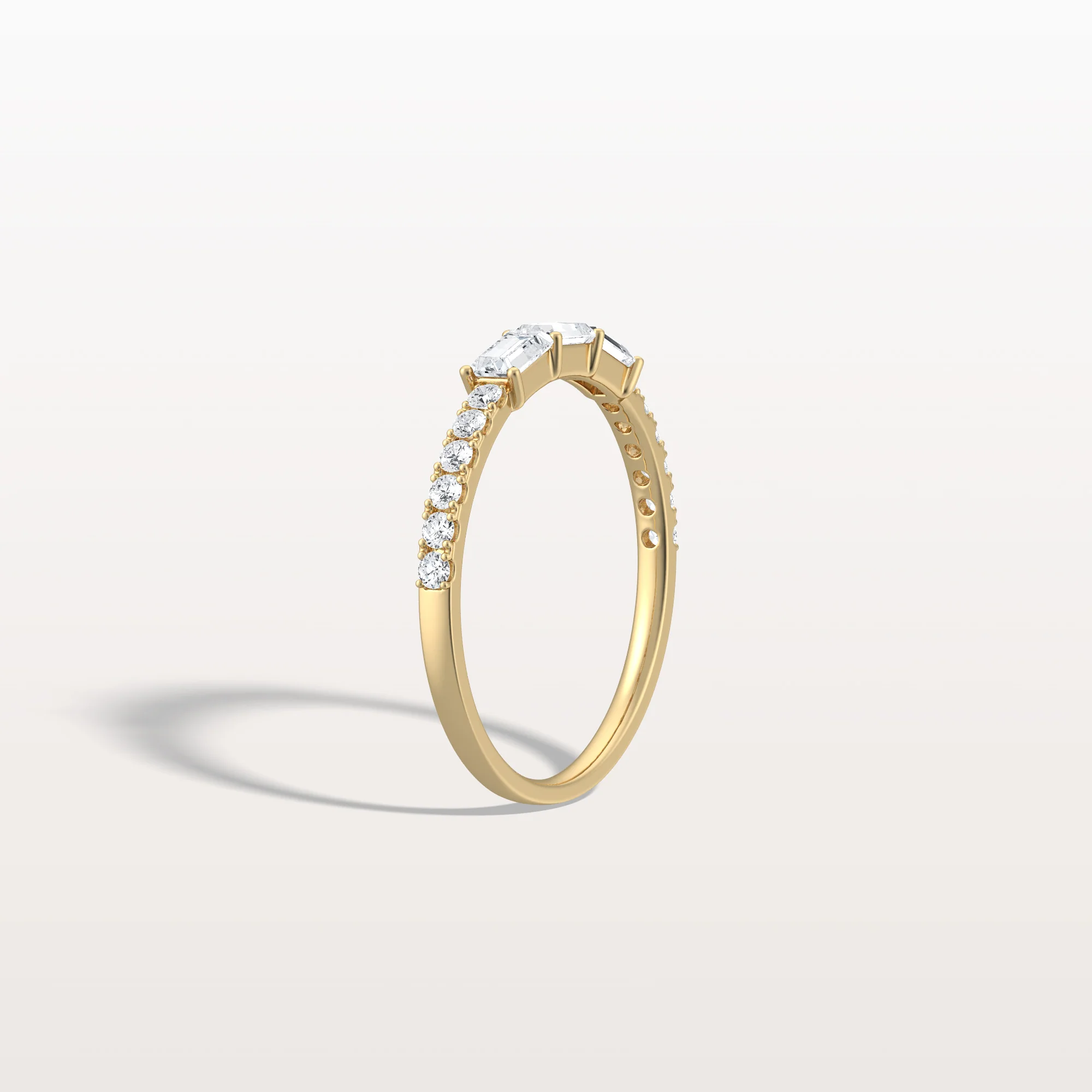 Buy Baguette And Round Lab Diamond Half Eternity Band from ...