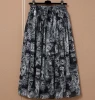 100% Cotton Fabric Animal Print  Long Pleated Maxi Skirt