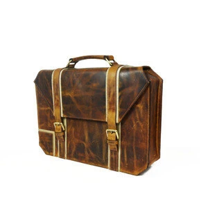 100% genuine crazy horse leather office briefcase in wholesale