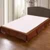 100% Polyester Hotel Bed Skirt And Square Design Fitted Bed Skirt With Coffee Color