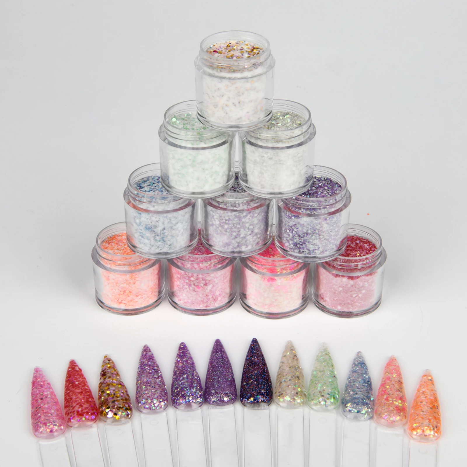 10g/box Flake Glitter Acrylic Nail Art Powder Set
